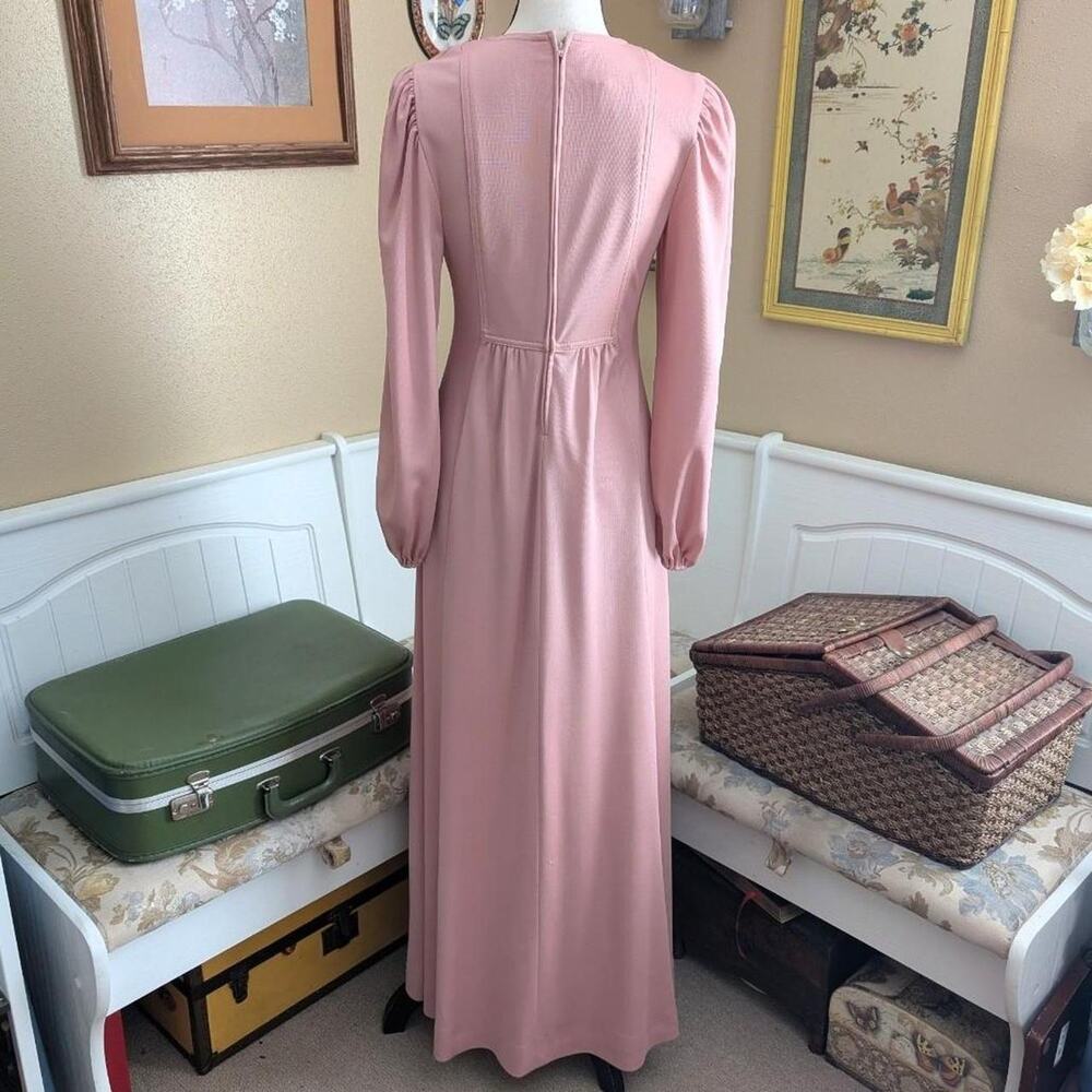 Vintage 1960s/1970s Alison Ayres Original Polyester Long Sleeve Maxi Dress - Picture 3 of 6